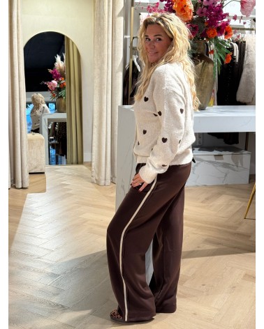 Pantalon Stripe Bruin Nieuw Pantalon Stripe Bruin Nieuw