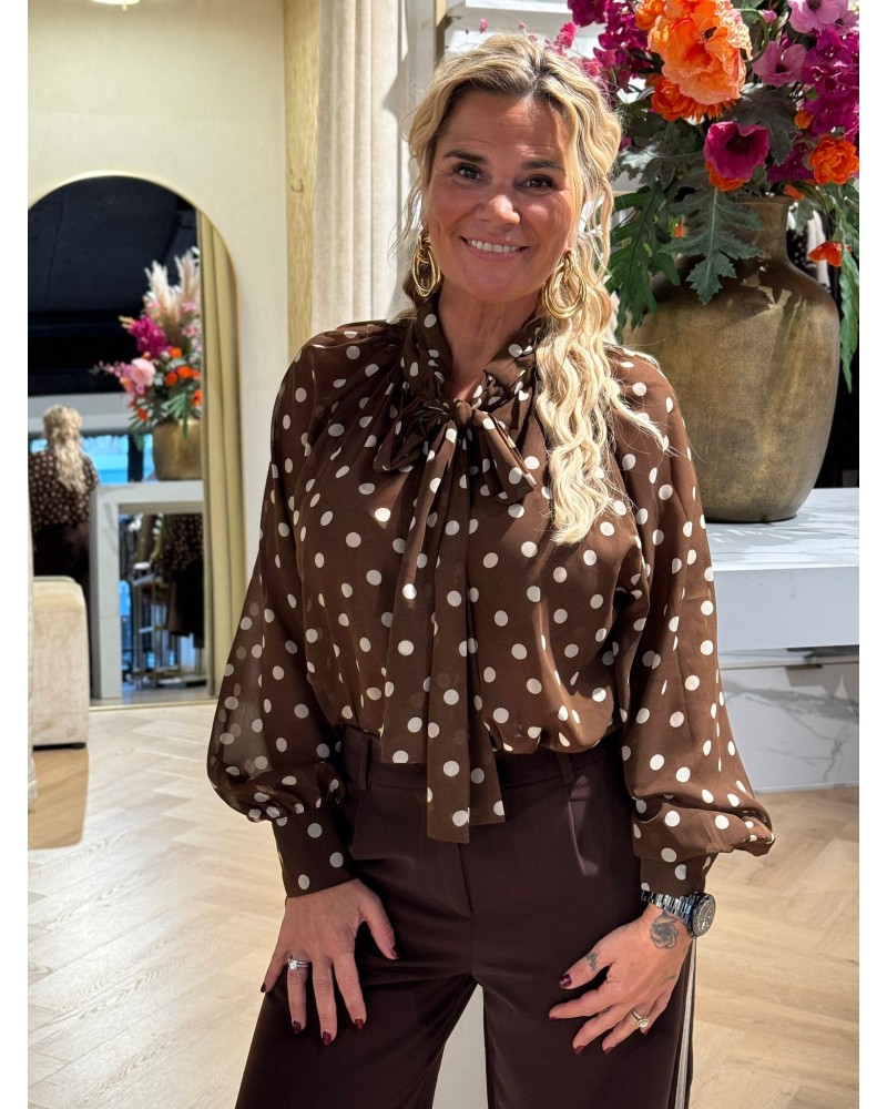 Blouse Dots Bruin Blouse Dots Bruin