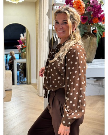 Blouse Dots Bruin