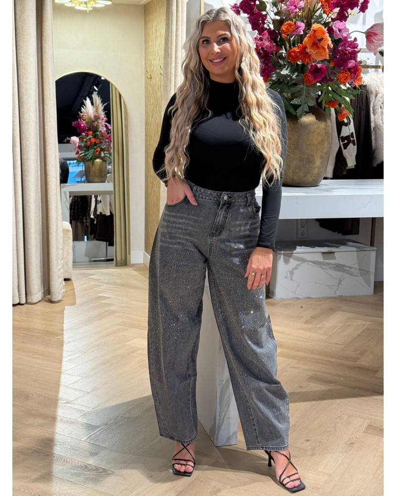 Jeans Sparkle Grijs YY070