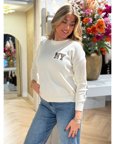 Trui New York Creme Pique