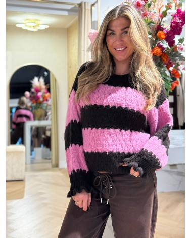 Trui Stripe Roze Bruin