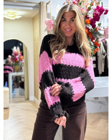 Trui Stripe Roze Bruin