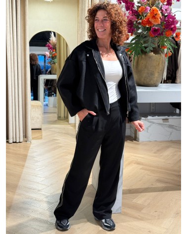 Pantalon Stripe Zwart Strass
