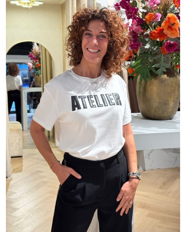 T-Shirt Atelier Wit Zwart