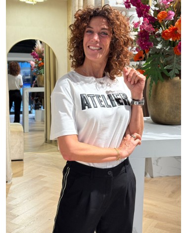 T-Shirt Atelier Wit Zwart