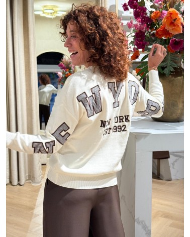 Trui New York Creme Ruit