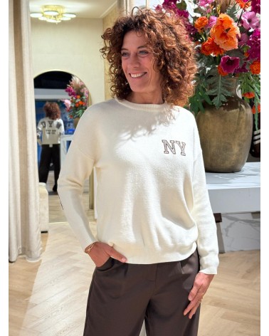 Trui New York Creme Ruit