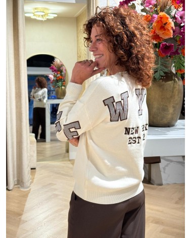 Trui New York Creme Ruit