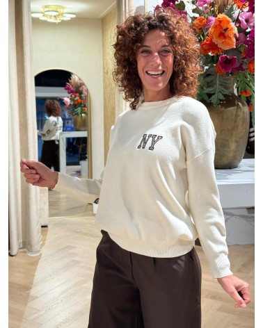 Trui New York Creme Ruit