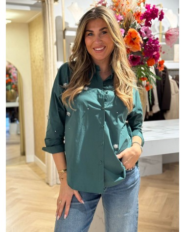 Blouse Dancing Flower Groen