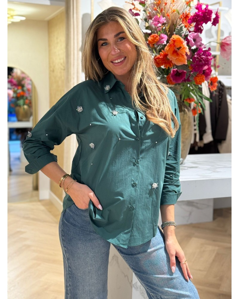 Blouse Dancing Flower Groen