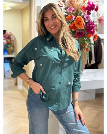 Blouse Dancing Flower Groen