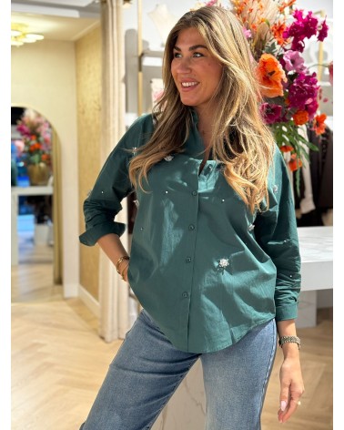 Blouse Dancing Flower Groen