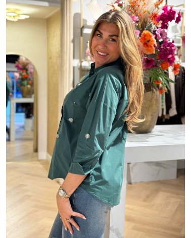 Blouse Dancing Flower Groen