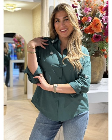 Blouse Dancing Flower Groen