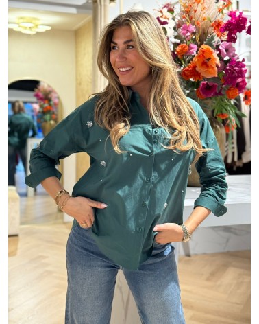 Blouse Dancing Flower Groen