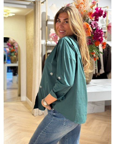 Blouse Dancing Flower Groen