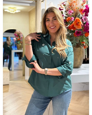 Blouse Dancing Flower Groen