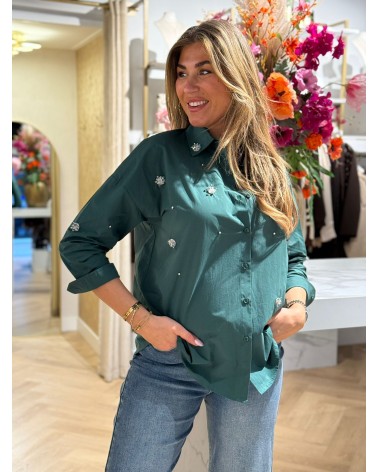 Blouse Dancing Flower Groen