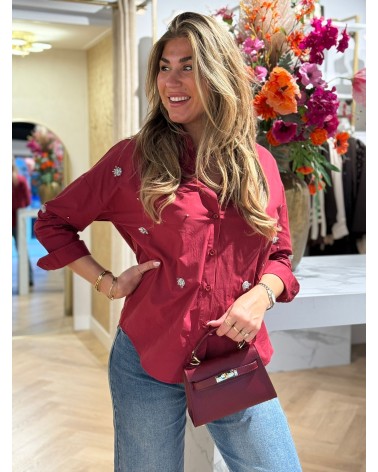 Blouse Dancing Flower Rood