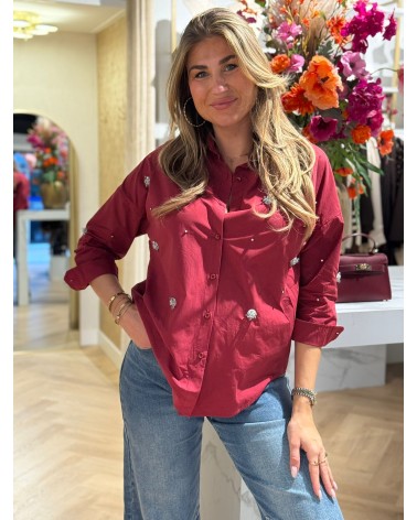 Blouse Dancing Flower Rood