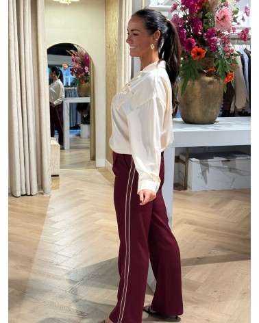 Pantalon Stripe Bordeaux Strass