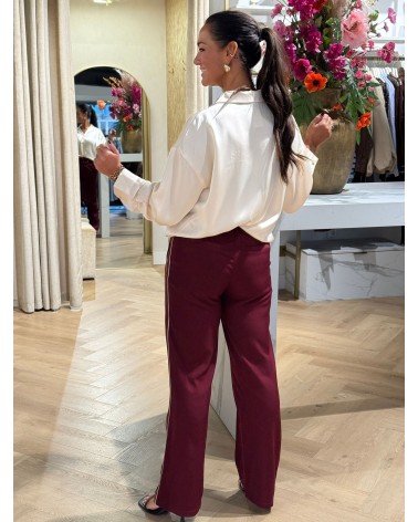 Pantalon Stripe Bordeaux Strass