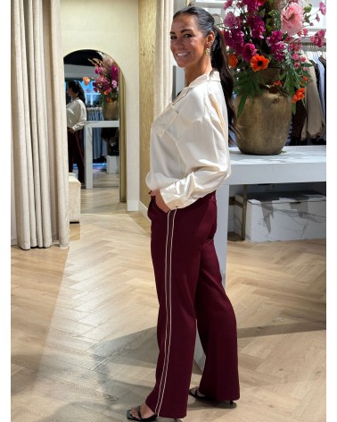 Pantalon Stripe Bordeaux Strass