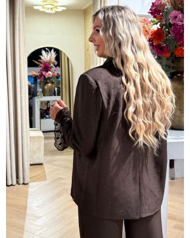 Blazer Lily Bruin Strass