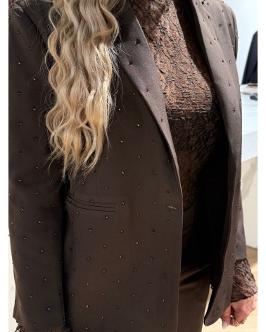 Blazer Lily Bruin Strass