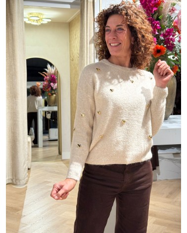 Trui Hart Beige