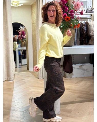 Broek Laulia Leopard Bruin