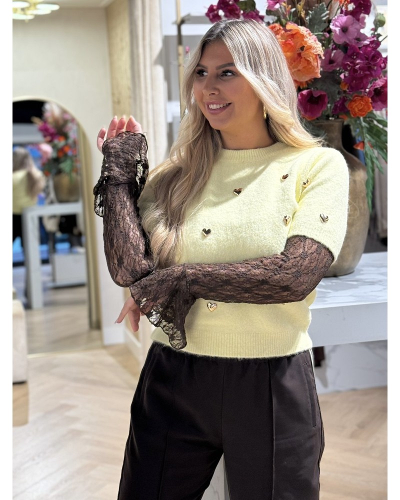 Trui Nouck Heart Geel