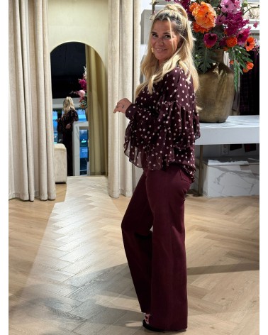 Blouse Dots Burgundy