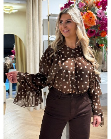 Blouse Dots Bruin