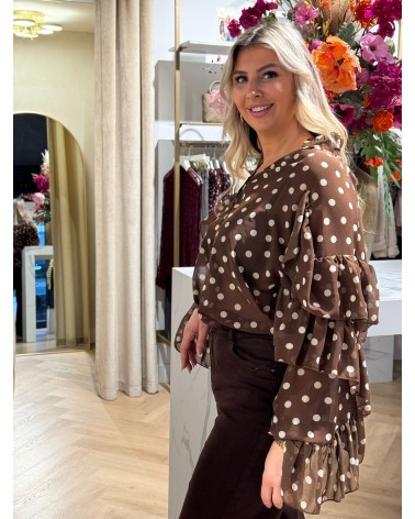 Blouse Dots Bruin