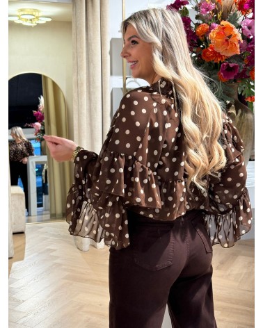 Blouse Dots Bruin