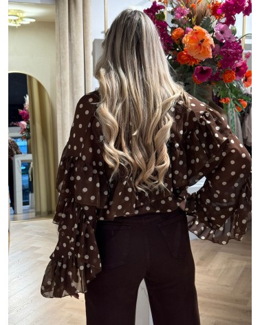 Blouse Dots Bruin