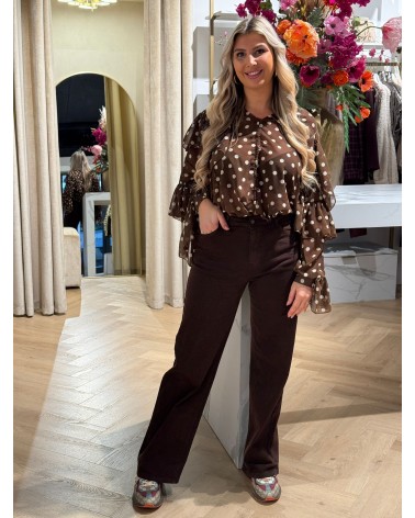 Blouse Dots Bruin