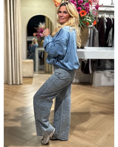 Broek Leopard Jeans Blauw