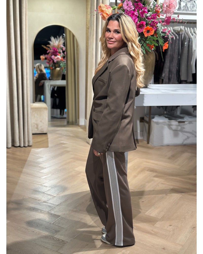 Broek Bo Taupe Stripe