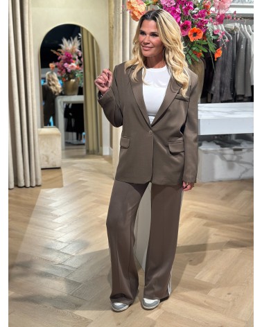 Broek Bo Taupe Stripe