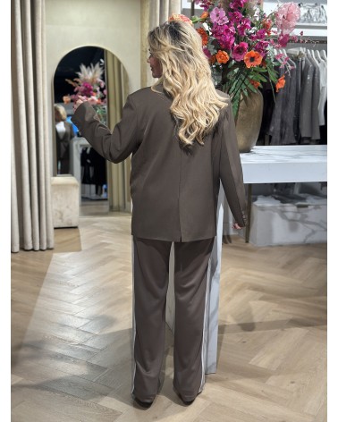 Broek Bo Taupe Stripe