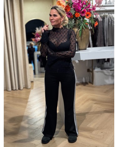 Broek Bo Zwart Stripe