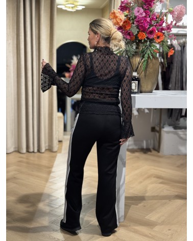 Broek Bo Zwart Stripe