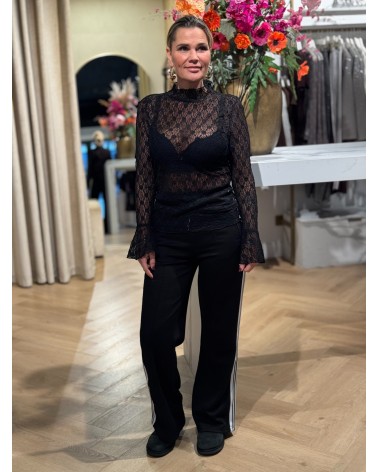 Broek Bo Zwart Stripe