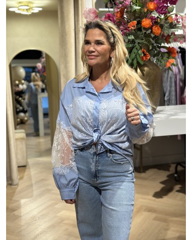 Blouse Lizzy Blauw Kant
