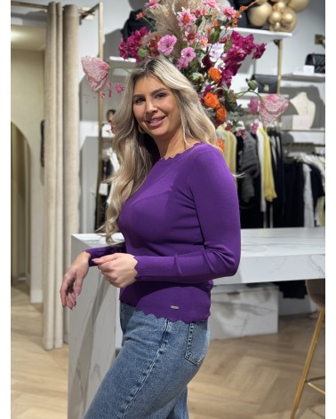 Top Romy Lange Mouw Paars.