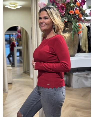 Top Romy Lange Mouw Rood